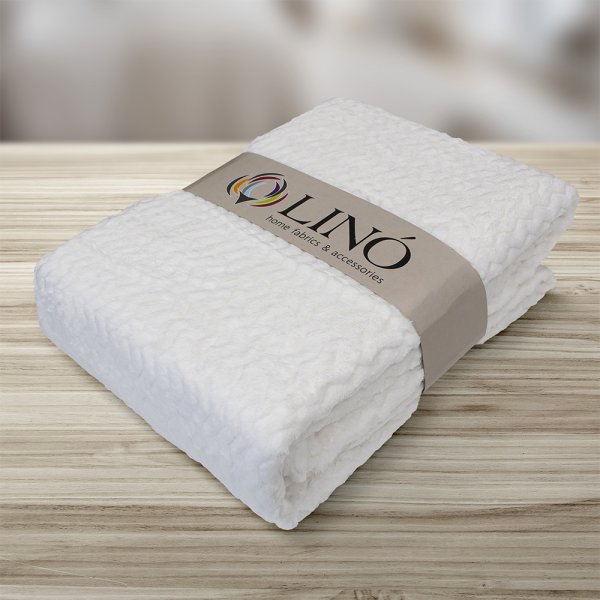 Κουβέρτα Fleece Μονή Pelusa White Lino Home