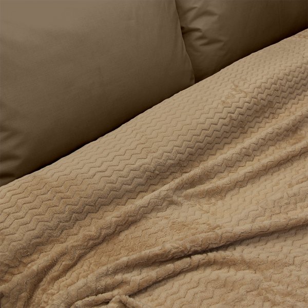 Κουβέρτα Fleece Μονή Pelusa Taupe Lino Home