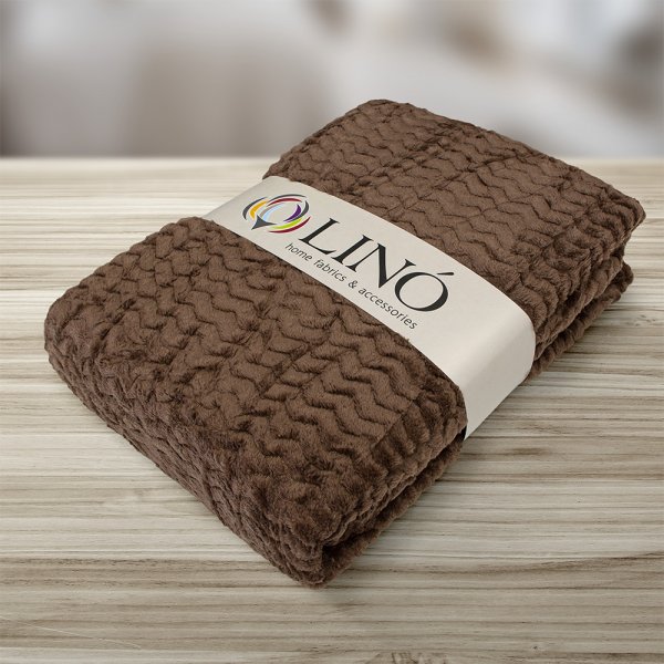 Κουβέρτα Fleece Μονή Pelusa Brown Lino Home