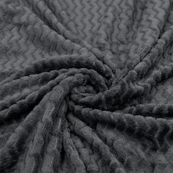 Κουβέρτα Fleece Μονή Pelusa Dark Gray Lino Home