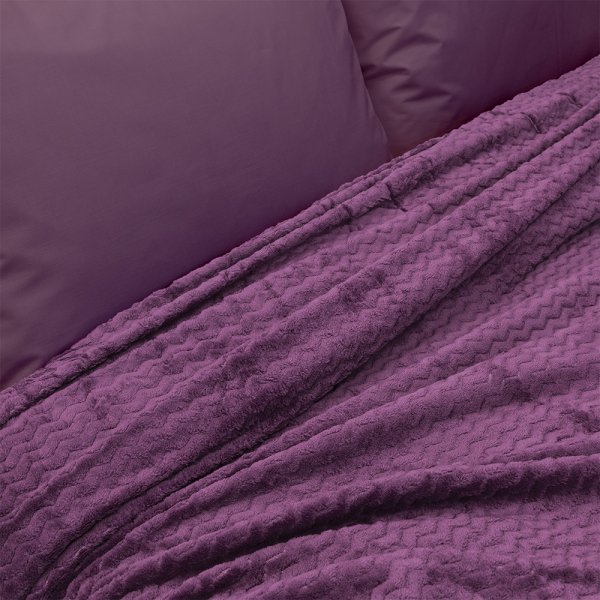 Κουβέρτα Fleece Μονή Pelusa Magenta Lino Home