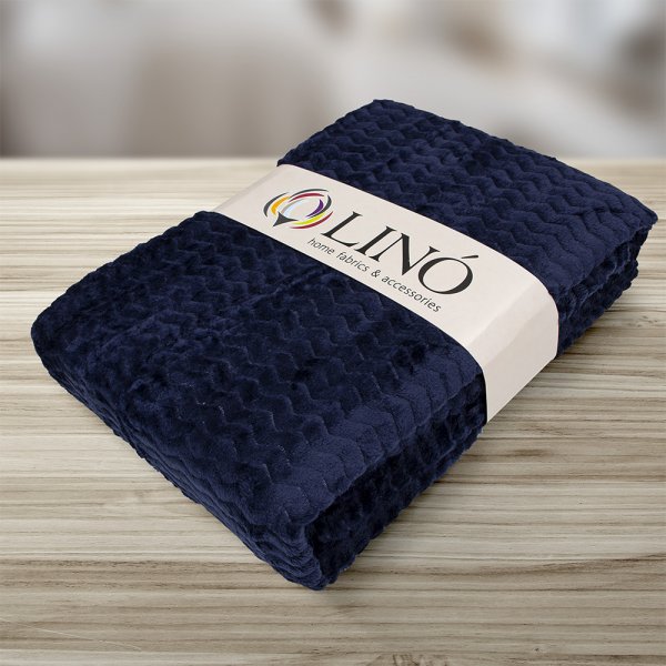 Κουβέρτα Fleece Υπέρδιπλη Pelusa Dark Blue Lino Home