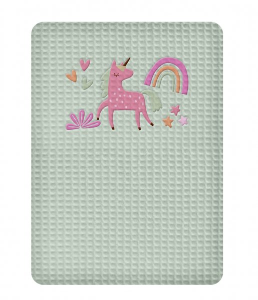 Κουβέρτα Πικέ Κούνιας Unicorn Green Adam Home