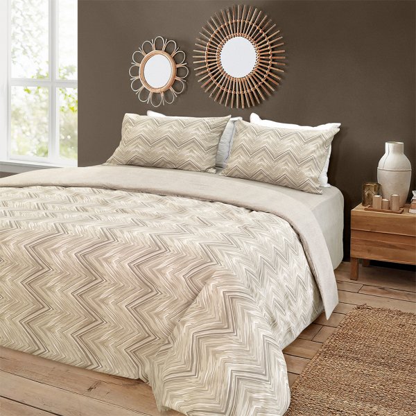 Σετ Σεντόνια Υπέρδιπλα Iconic Beige Lino Home