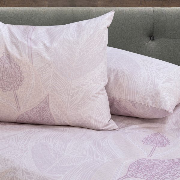 Σετ Σεντόνια Γίγας Jacquard Mauve Lino Home