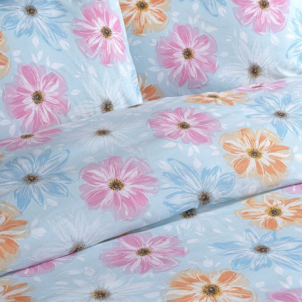 Σετ Σεντόνια Μονά Blume Blue Lino Home