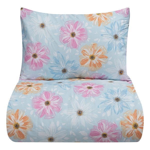 Σετ Σεντόνια Μονά Blume Blue Lino Home