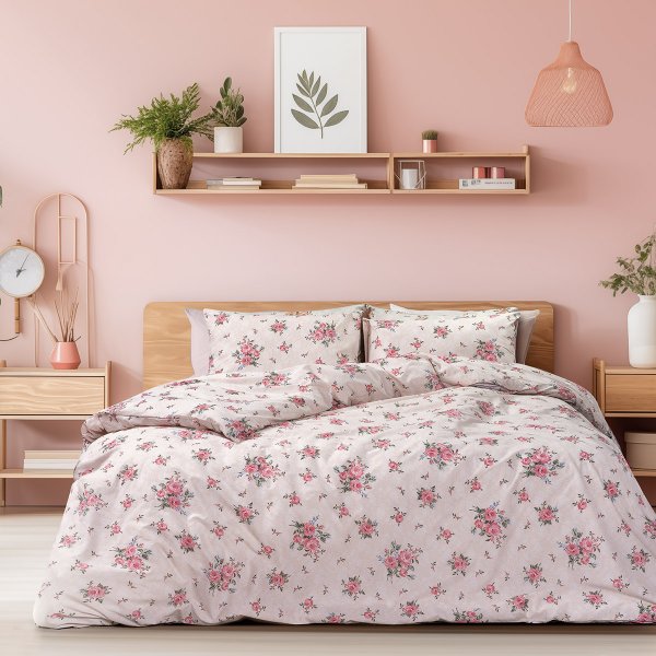 Σετ Σεντόνια Υπέρδιπλα Mazzo Pink Lino Home