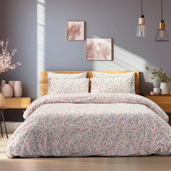 Σετ Σεντόνια Υπέρδιπλα Primo Pink Lino Home