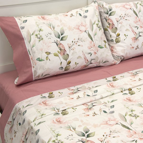 Σετ Σεντόνια Υπέρδιπλα Bedbliss Eng Rose Lino Home