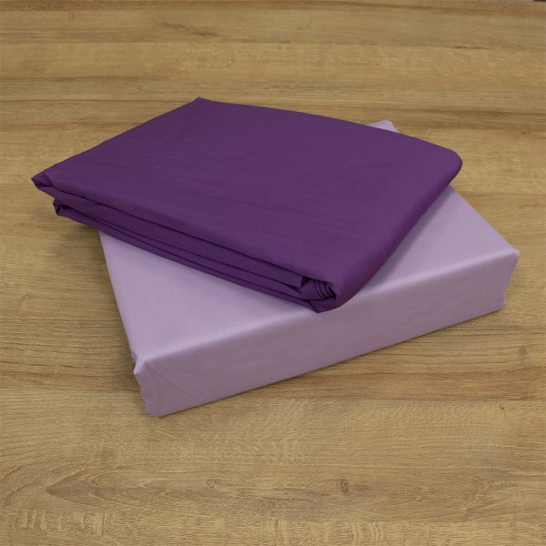 Σετ Σεντόνια Υπέρδιπλα Doble Lilac-Mauve Lino Home