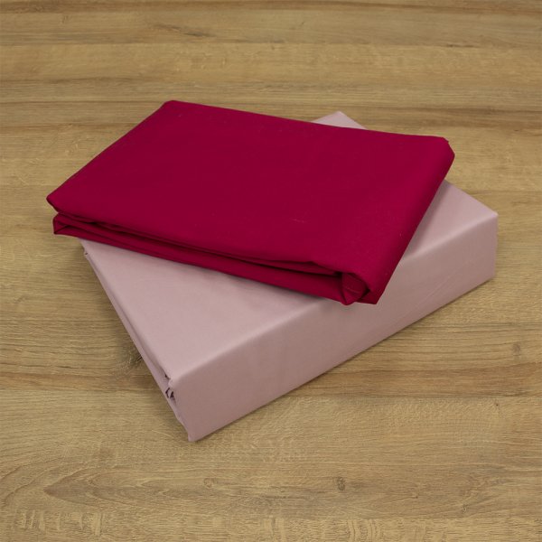 Σετ Σεντόνια Υπέρδιπλα Doble Pink-Red Lino Home