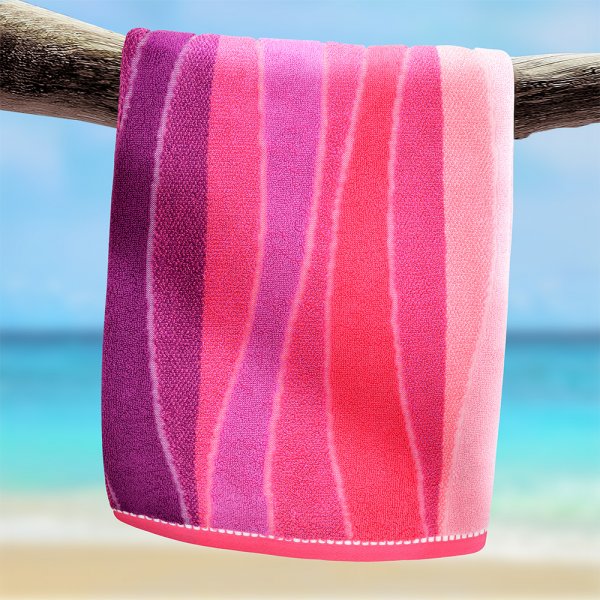 Πετσέτα Θαλάσσης Shades Of Wave Pink Lino Home