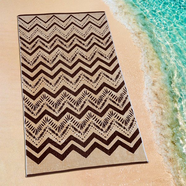 Πετσέτα Θαλάσσης Zigzage Brown Lino Home