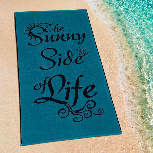 Πετσέτα Θαλάσσης Sunny Life Black/Petrol Lino Home