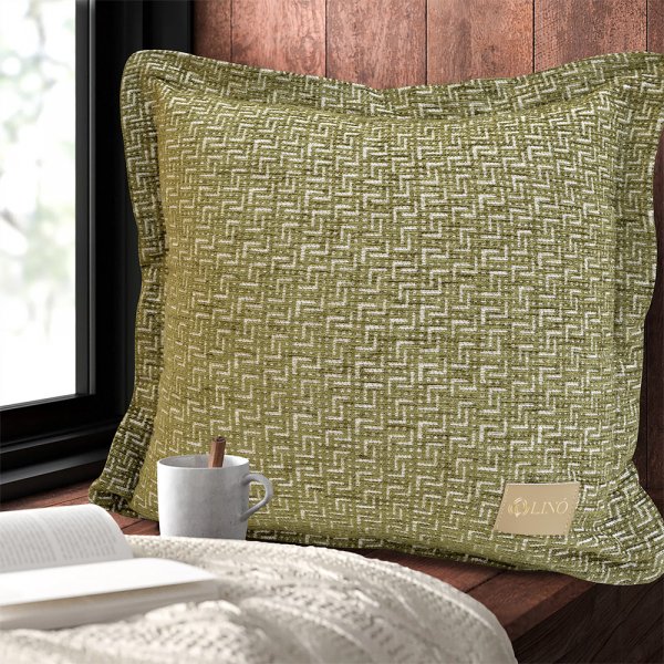 Διακοσμητική Μαξιλαροθήκη Angollo-Winter Olive Lino Home