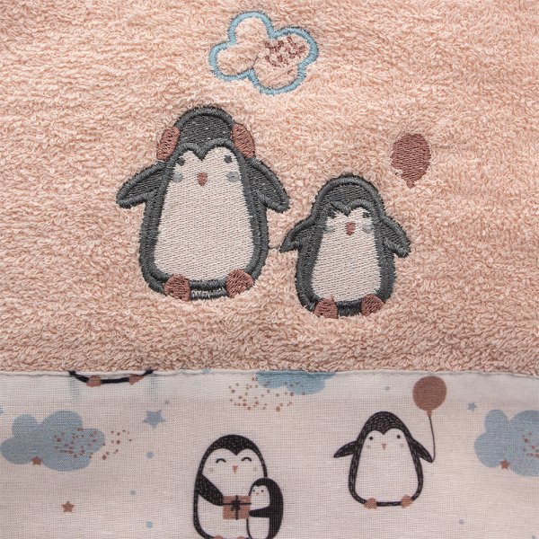 Σετ Πετσέτες Παιδικές (2τμχ) Penguin Beige Lino Home