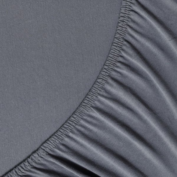 Σεντόνι Μακό Μονό Με Λάστιχο Jersey Charcoal Gray La Luna