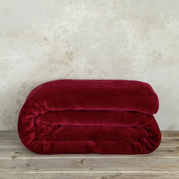 Κουβέρτα Βελουτέ Υπέρδιπλη Coperta Red Nima Home