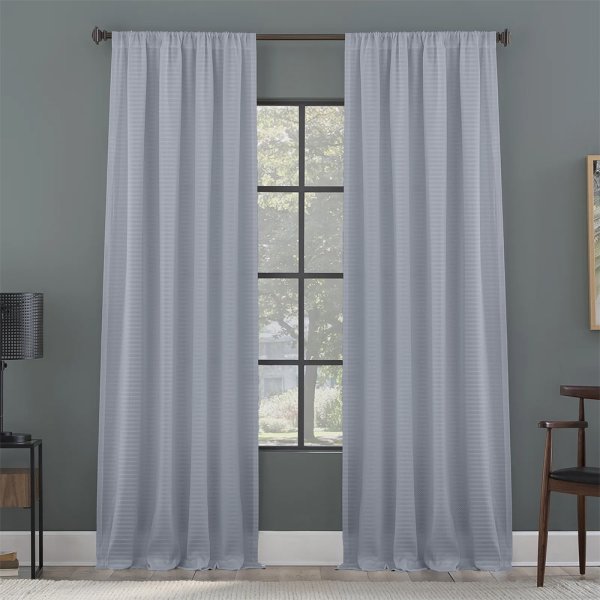 Κουρτίνα (150x240) Με Τρέσα Emb Delta Light Gray Lino Home