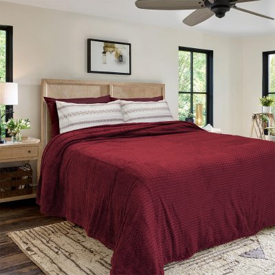 Κουβέρτα Fleece Υπέρδιπλη Pelusa Bordo Lino Home