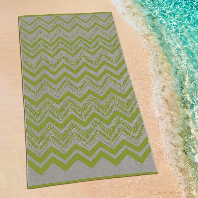 Πετσέτα Θαλάσσης Zigzage Light Gray/Green Lino Home