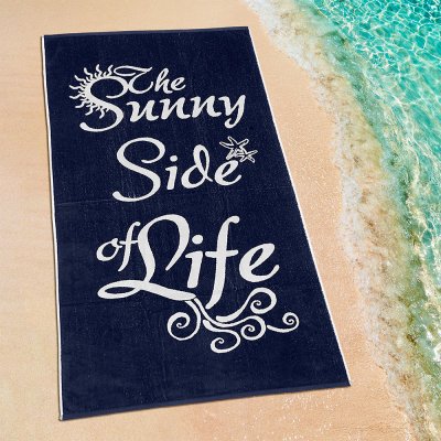 Πετσέτα Θαλάσσης Sunny Life Black/White Lino Home