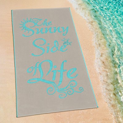 Πετσέτα Θαλάσσης Sunny Life Light Gray/Aqua Lino Home