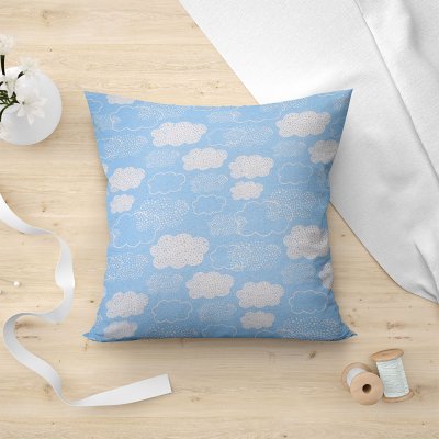 Διακοσμητική Μαξιλαροθήκη Milo 601 Blue Lino Home