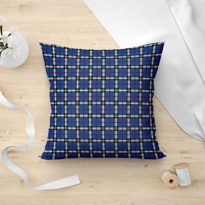 Διακοσμητική Μαξιλαροθήκη Tartan 602 Blue Lino Home