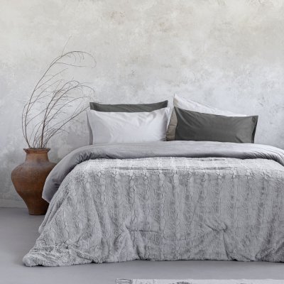 Κουβερτοπάπλωμα Μονό Velure Light Gray Nima Home