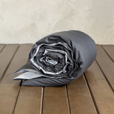 Παπλωματοθήκη Γίγας Colors Shiny Gray / Midnight Gray Nima Home