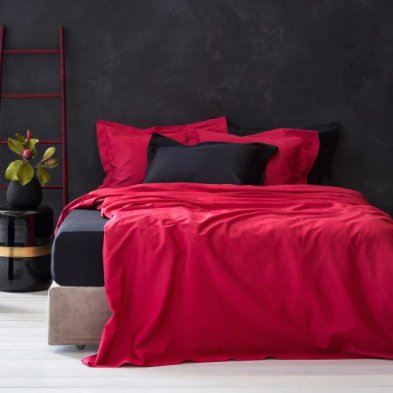 Σεντόνι Γίγας Με Λάστιχο Superior Satin Red Nima Home