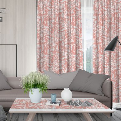 Κουρτίνα (150x275) Με Τρέσα Izal 301 Pink Lino Home