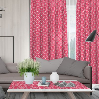 Κουρτίνα (150x275) Με Τρέσα Kenzo 402 Red Lino Home