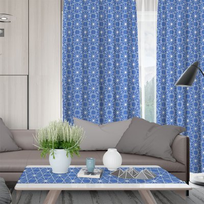 Κουρτίνα (150x275) Με Τρέσα Kenzo 602 Blue Lino Home