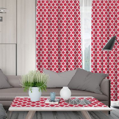 Κουρτίνα (150x275) Με Τρέσα Cell 401 Red Lino Home