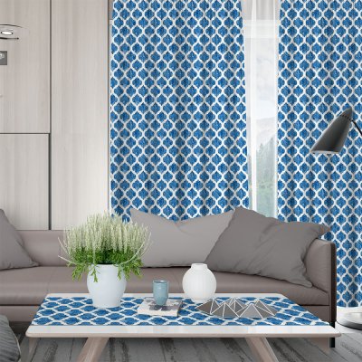 Κουρτίνα (150x275) Με Τρέσα Cell 601 Blue Lino Home