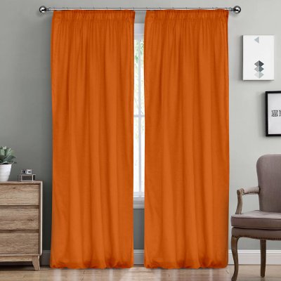 Κουρτίνα (145x295) Με Τρέσα Line 503 Orange Lino Home