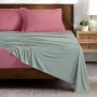 Σετ Σεντόνια Υπέρδιπλα Doble Pink-Mint Lino Home