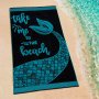 Πετσέτα Θαλάσσης Beach Time Black/Petrol Lino Home